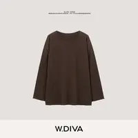 W.Diva【至美】软糯超细支拉毛羊绒羊毛宽松慵懒风毛衣53Z202992