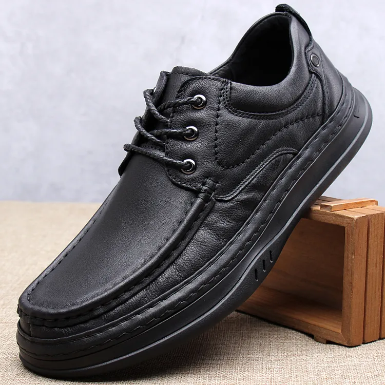 CATIA SELI春秋男鞋休闲皮鞋真皮软底软皮中老年透气爸爸鞋休闲鞋