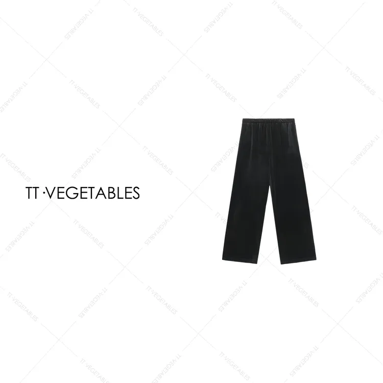 噢芬/小个子 【行岩】休闲百搭高腰显瘦直筒裤女裤阔腿裤527823