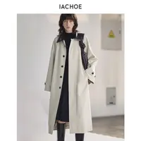 IACHOE编织翻领长款风衣女3661509008