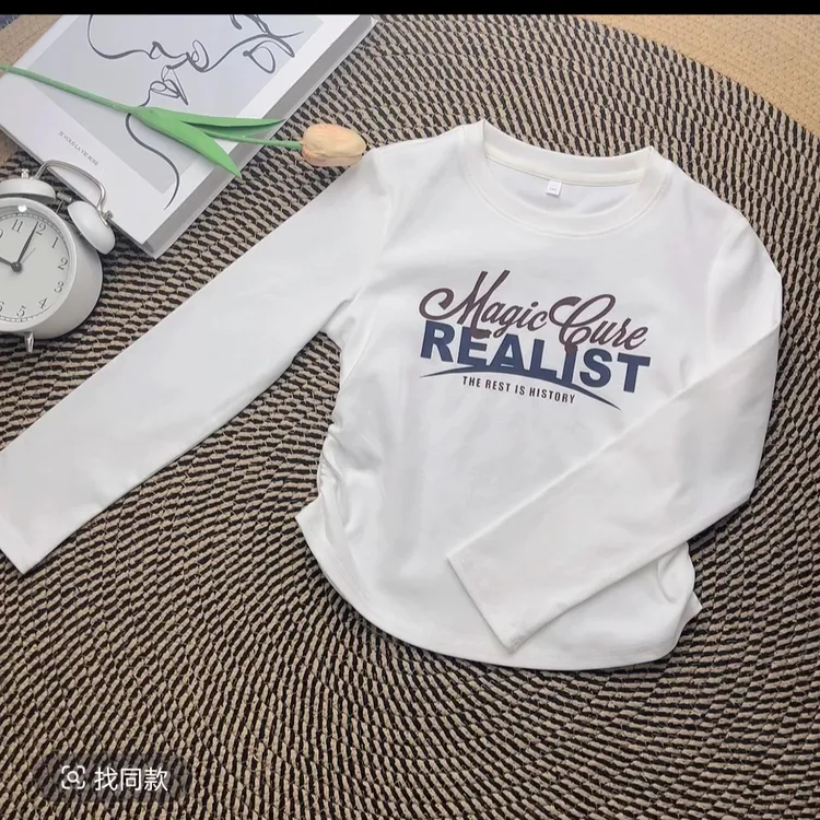 女童秋季中大童简约风时尚百搭长袖亲子装白色休闲儿童套装