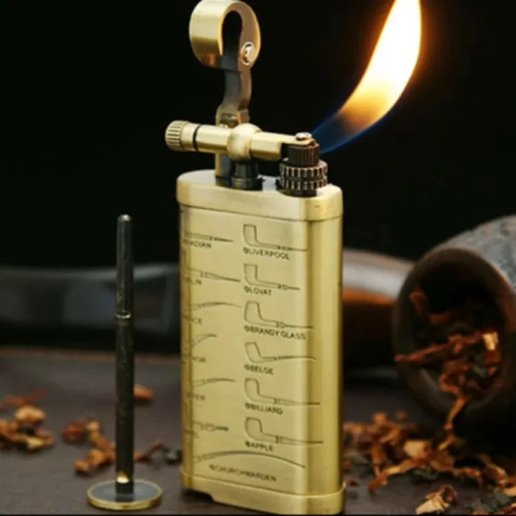 烟斗多功能打火机复古雕花砂轮充气打火机
