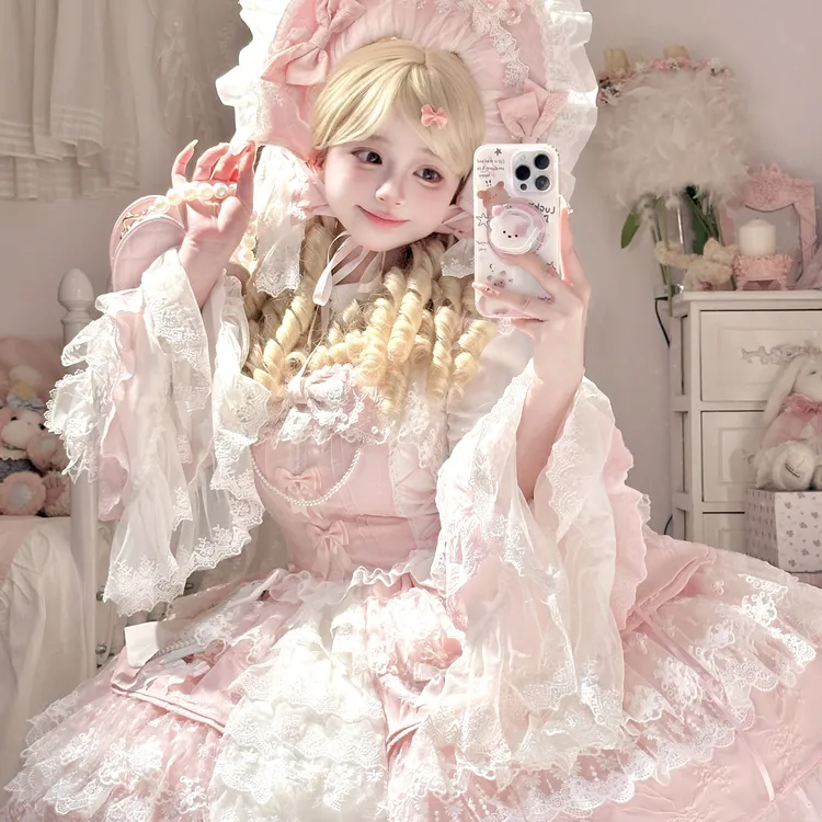 桃花十里正版原创 doll感古早lolita 重工华丽洋装jsk连衣裙
