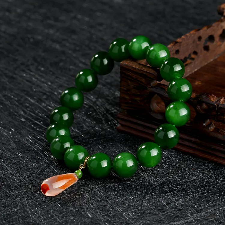   碧玉手链圆珠11-12mm提溜多样性发一件