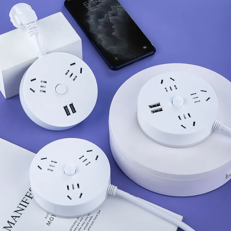 多孔USB带线插座家用转换器可收纳插座插线板可伸缩线插排长线