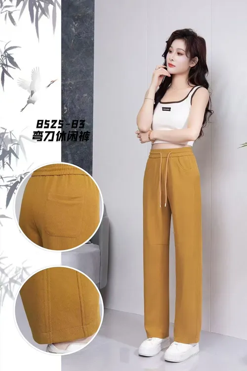 米莱家2025春款休闲宽松时尚弯刀裤