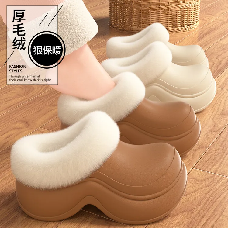 翔普厚底增高棉鞋女冬季外穿保暖防寒ins高颜值防滑防水包跟棉鞋