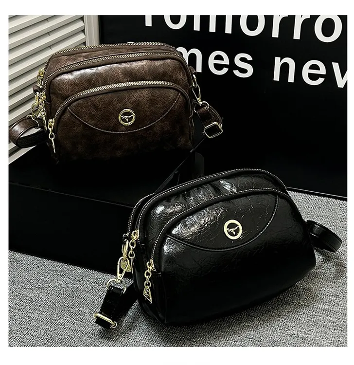 轻奢单根防盗斜挎款拉链单肩包肩包简约女士小方包零钱包休闲