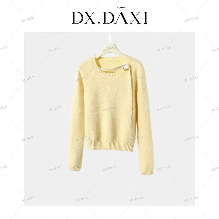 代大喜【冬日恋岛】高级感长袖圆领打底针织衫冬季新款时尚休闲上衣