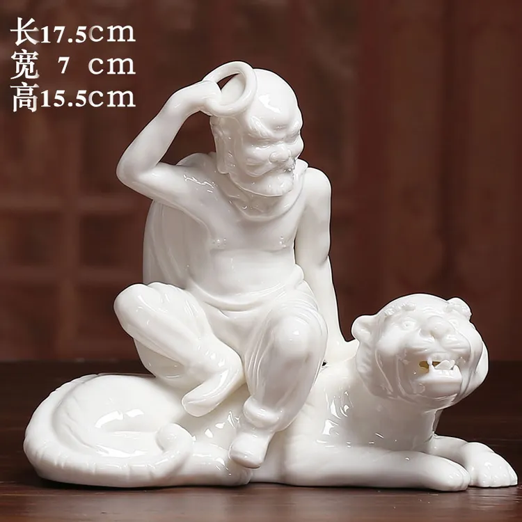 德化十八罗汉佛像风水摆件18罗汉陶瓷收藏工艺品白瓷降龙伏虎尊者