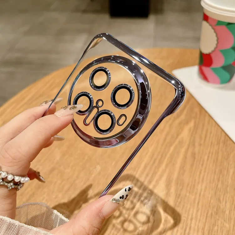 适用华为mate80手机壳电镀无边框透明带镜头膜mate70pro保护壳
