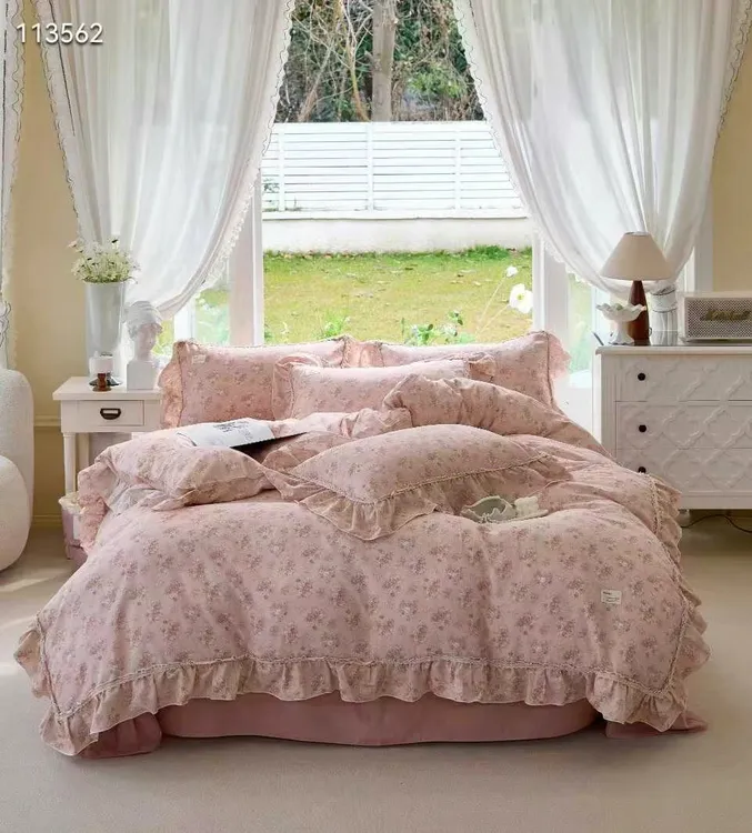 纯棉双层纱唯美小清新碎花四件套