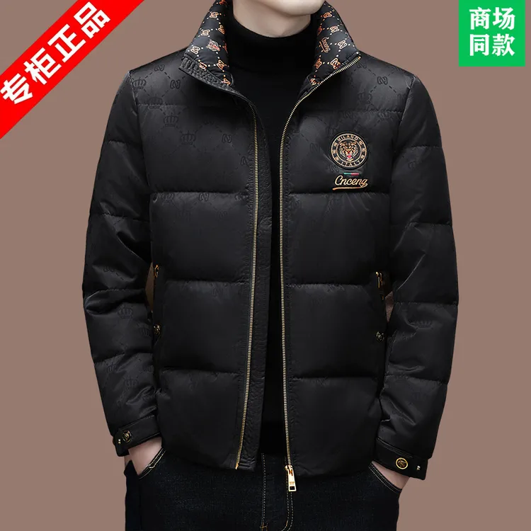意大利高端品牌男士轻薄羽绒服夹克新款中年商务保暖鸭绒服外套冬