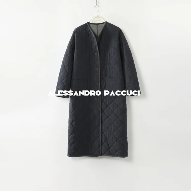 AP洛哥44008GM【圣湖】棉夹骆驼绒两面穿双色织带包边长外套2024冬