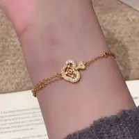 铜合金合成锆石手链 赵露思同款祥云平安锁时尚百搭气质手链