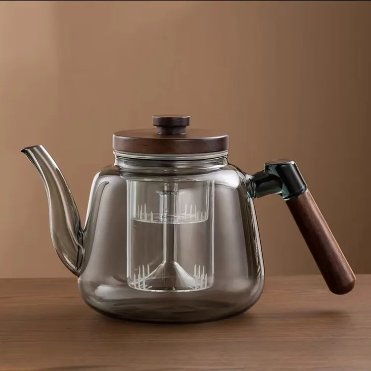 新款耐热高硼硅玻璃蒸煮茶壶家用蒸汽小型养生壶高档复古侧把壶
