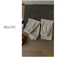 奶杏暖绒裤 冬季收口/直筒休闲百搭宽松厚款纯色保暖裤