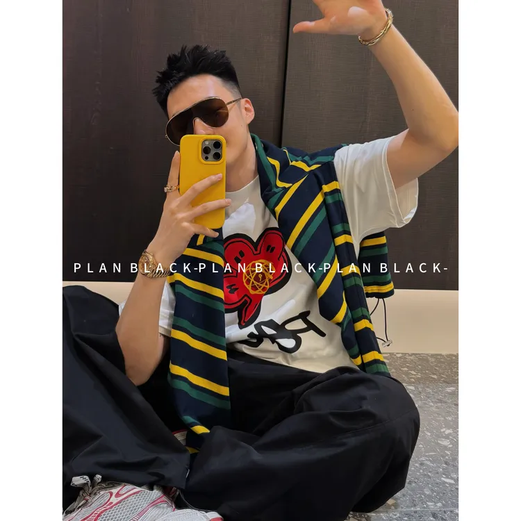 RICH陈发财【海棠花】今日元气！情侣小领口新品联名T恤8053/8058