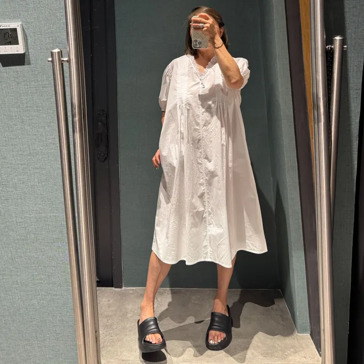 COCOLINDA |  100%棉‘南法风情’度假风蕾丝边连衣裙Q3472