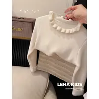Lenakids【加厚一体绒“木耳花边毛衣”百搭实穿女宝】25123004