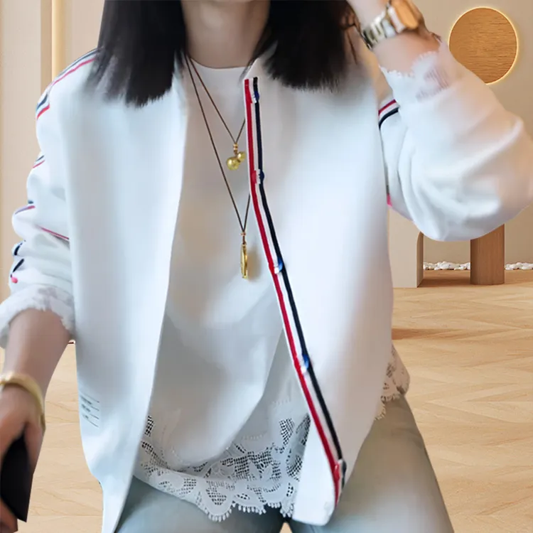 设计感条纹长袖上衣春季外套女小个子时尚气质衣服痞帅炸街风女装
