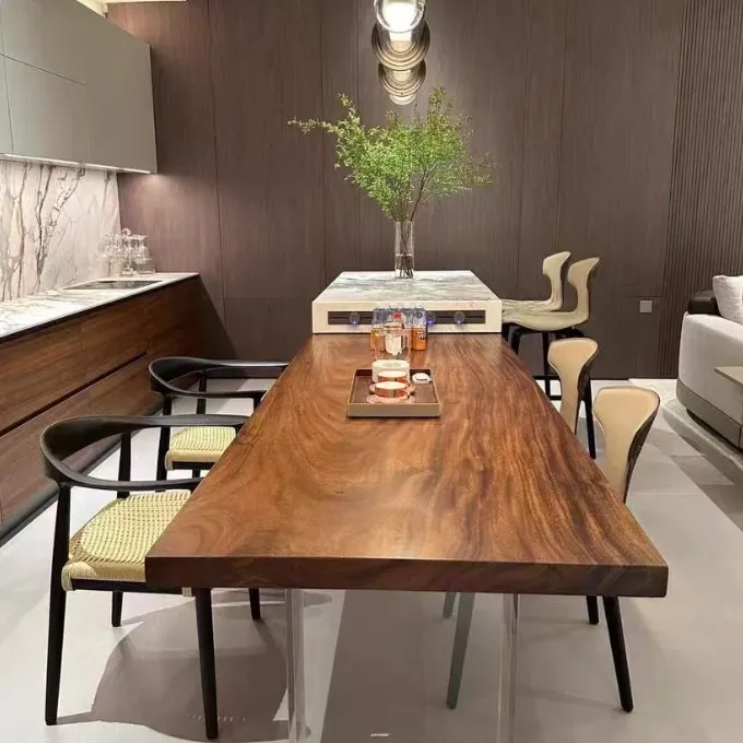 南美胡桃木大板胡桃木实木大板桌可作茶桌餐桌书桌办公桌