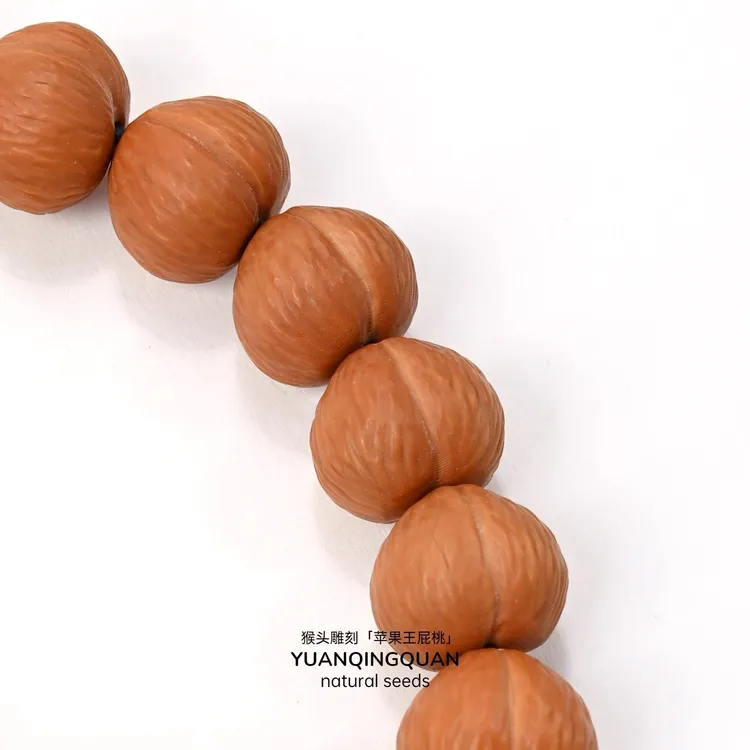 源家「猴头雕刻」苹果王屁桃｜光面肌理屁桃精工菩提子佛珠手串