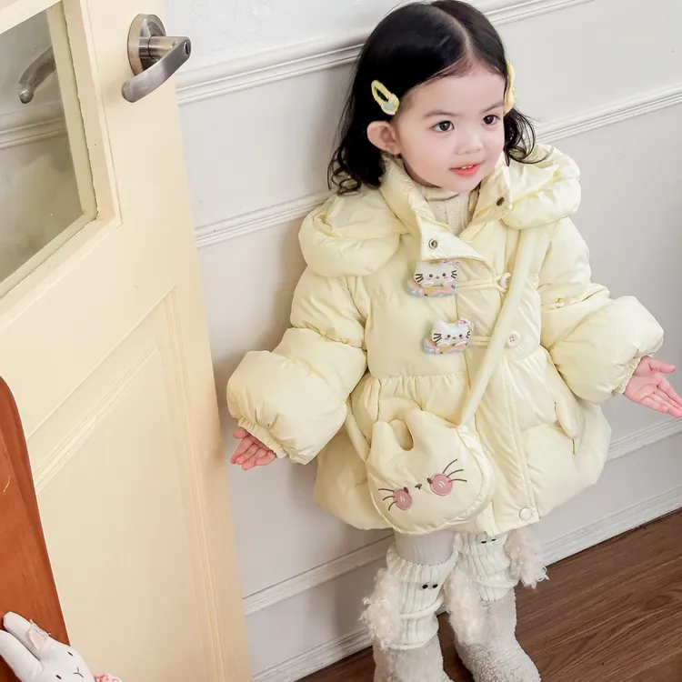 【冬季】2025年新款女童韩版卡通猫咪羽绒服