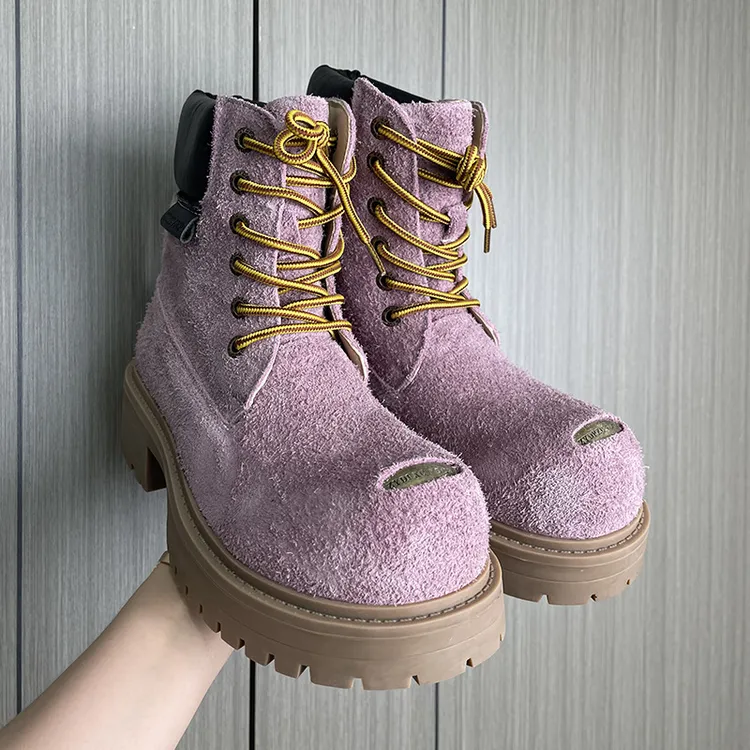 马丁靴厚底增高工装靴沙漠户外徒步鞋美式高帮大头机车44156-