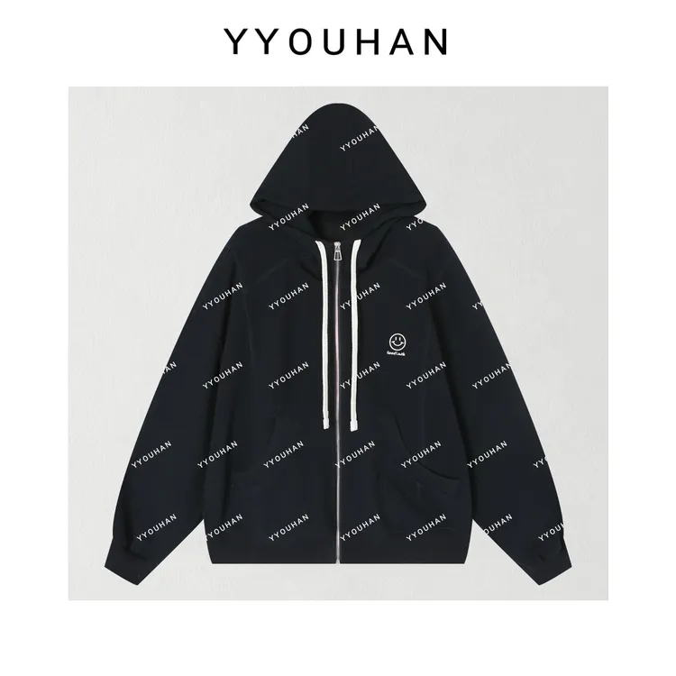 YYOUHAN 2025新款【随行赋型】小众设计极简风笑脸卫衣 2508C4896