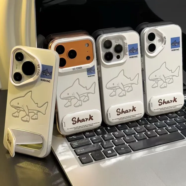 鲨鱼线条支架适用苹果17promax手机壳iPhone16华为oppo小米15vivo