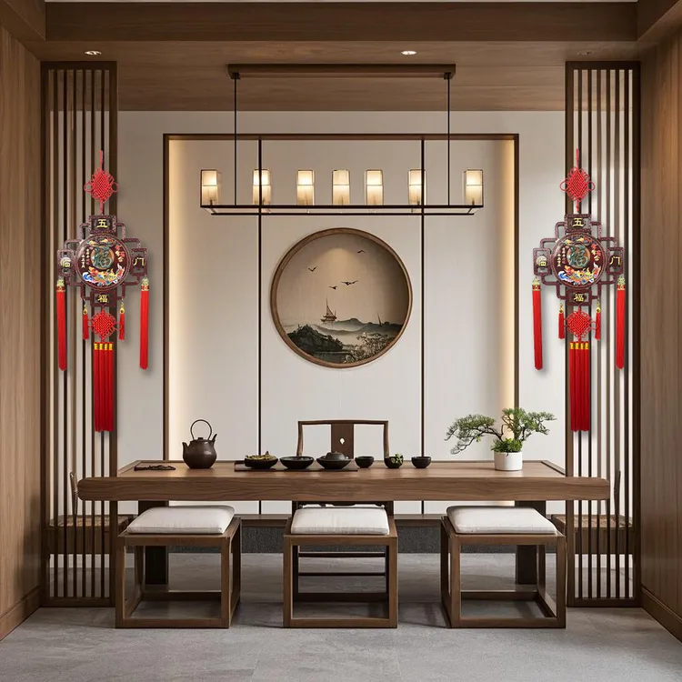 茶室办公室客厅挂饰中国结实木挂件电视背景墙挂件高端乔迁过年节