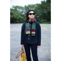 宽窄条纹错落复古拼色彩虹围巾MA5WJHZ1222