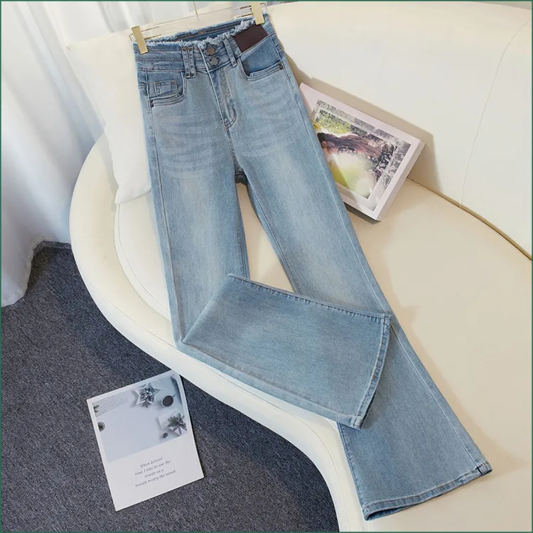 牛仔裤女微喇裤2026夏季新款高腰显瘦休闲百搭修身微喇裤子女款