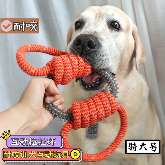 特大号互动大狗狗橡胶圈棉绳玩具宠物用品幼犬磨牙棒耐咬洁齿咬胶