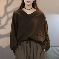 AM9141#2025秋季新款V领针织衫百搭针织上衣宽松显瘦潮流外套