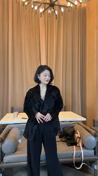 TANTAN  绵羊皮  气质时尚 皮毛一体外套 2377
