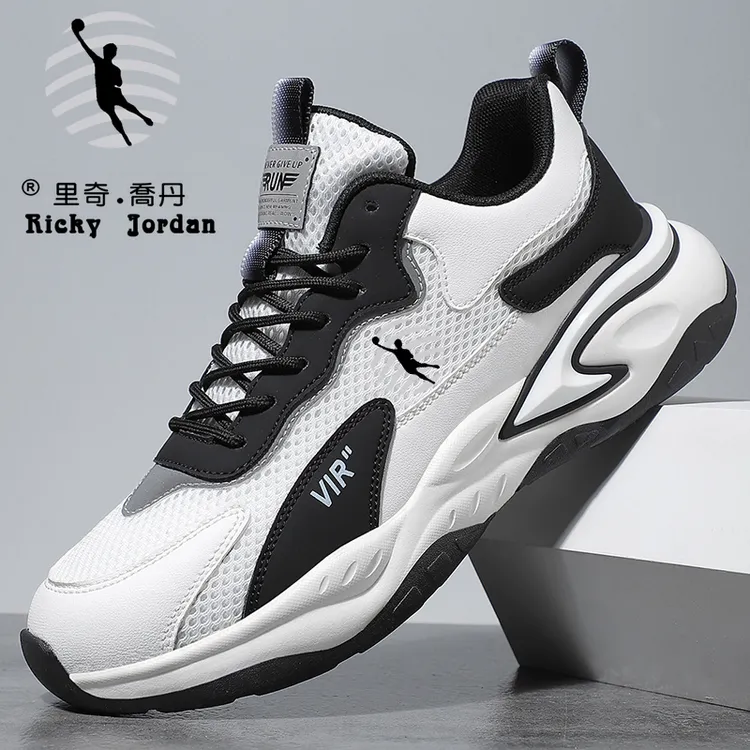Ricky Jordan/里奇·乔丹男鞋正品夏季网面透气厚底皮面运动老爹鞋商品图