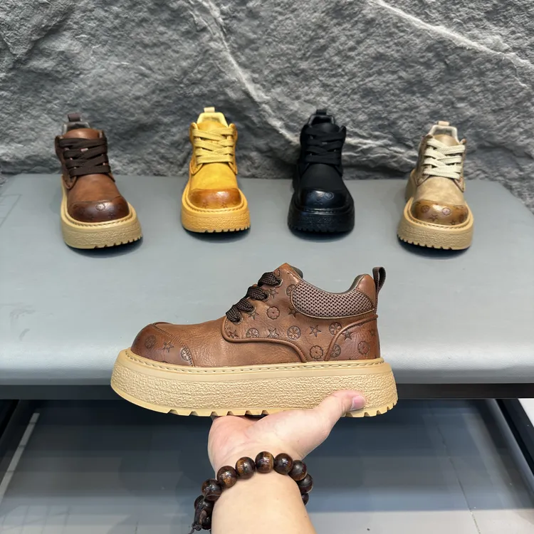 马丁靴男秋冬季加绒保暖英伦风厚底增高防滑软底舒适复古休闲鞋男