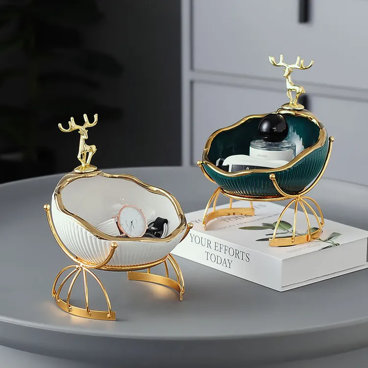 轻奢入户玄关放钥匙收纳摆件进门口鞋柜客厅家居装饰品置物架