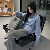 今婷秋季韩系时尚简约日常通勤休闲百搭半拉链长袖T恤-M25302345