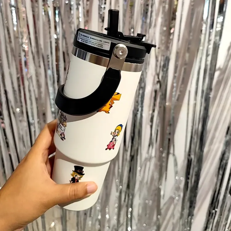 简约双饮不锈钢保温杯大容量车载户外手提咖啡杯