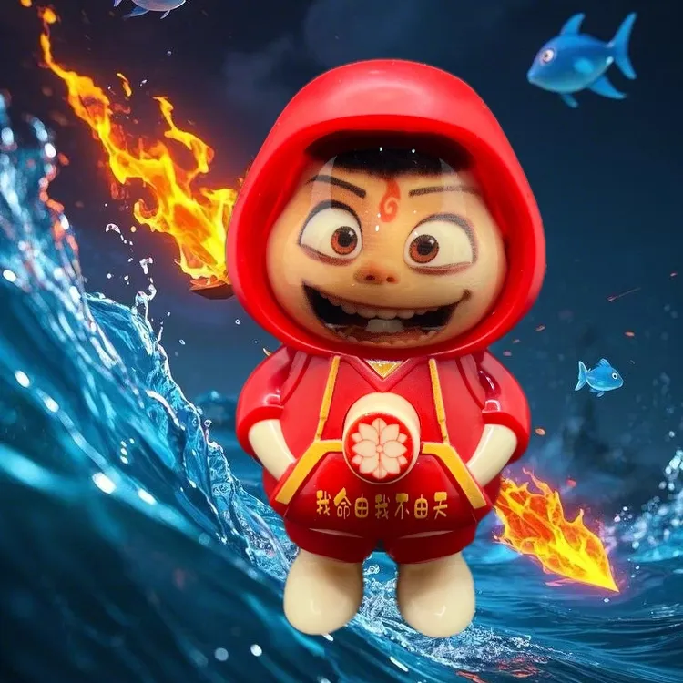 哪吒之魔童闹海手办公仔钥匙挂件冰箱贴汽车摆件哪吒变脸表情包