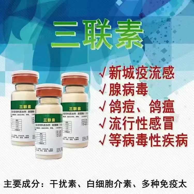 三联素饮水:鸽子鹦鹉鸟 新城疫 腺病毒甩拉吐，鸽痘 流感！提免提抗