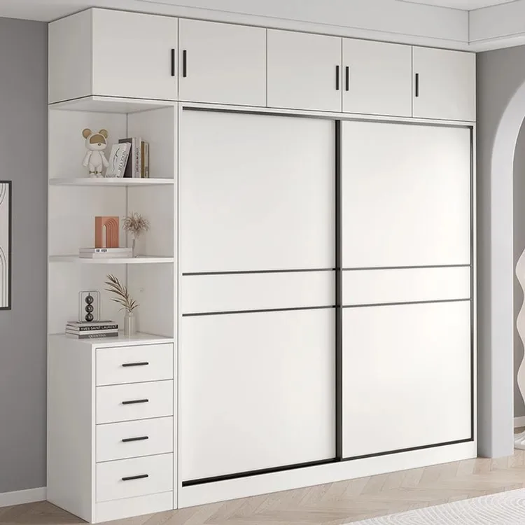 2025生态板衣柜家用卧室全实木推拉门简易推拉移门定制大衣橱