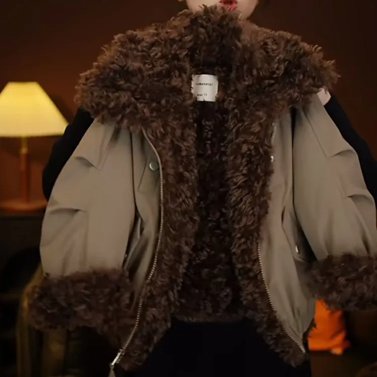 儿童冬季加厚夹棉保暖外套男女童韩版宽松上衣中大童翻领休闲衣服