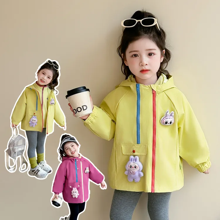 儿童三合一冲锋衣2025新款女童秋冬装韩版洋气女宝宝连帽卡通外套