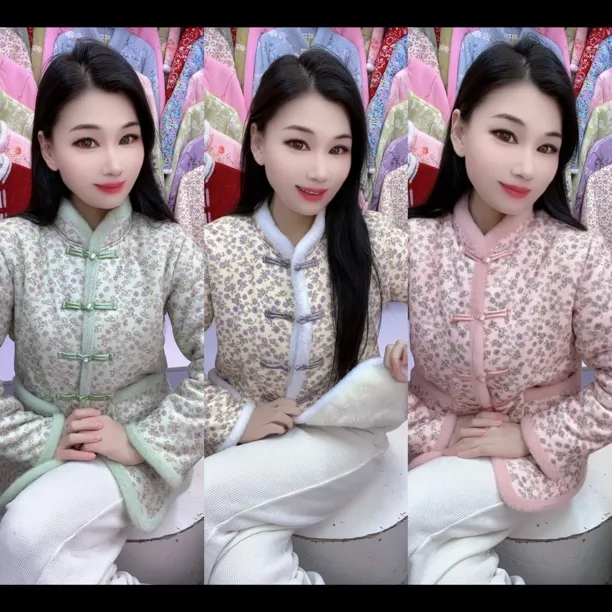 （冬季加厚牛奶绒）新中式国风棉衣 舒适保暖外套花棉袄