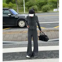【250g高品】lulu风小个子定制慵懒感休闲套装拉链立领上衣外套长裤