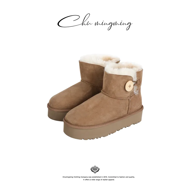 【CHUMINGMING】一粒扣雪地靴XZUG2503
